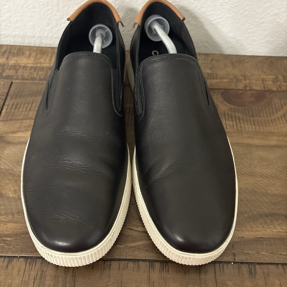 Cole Haan Nantucket 2.0 Leather Slip-On Sneakers Size 13M Black Casual C33214